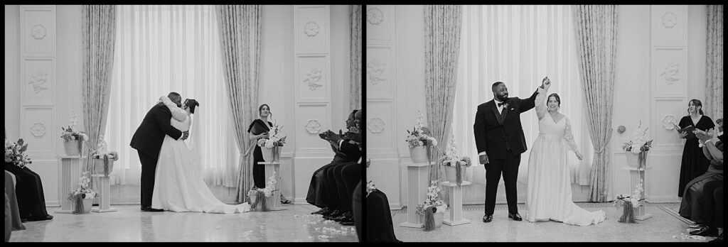 wedding ceremony inside the crystal room at hotel at the lafayette buffalo 
