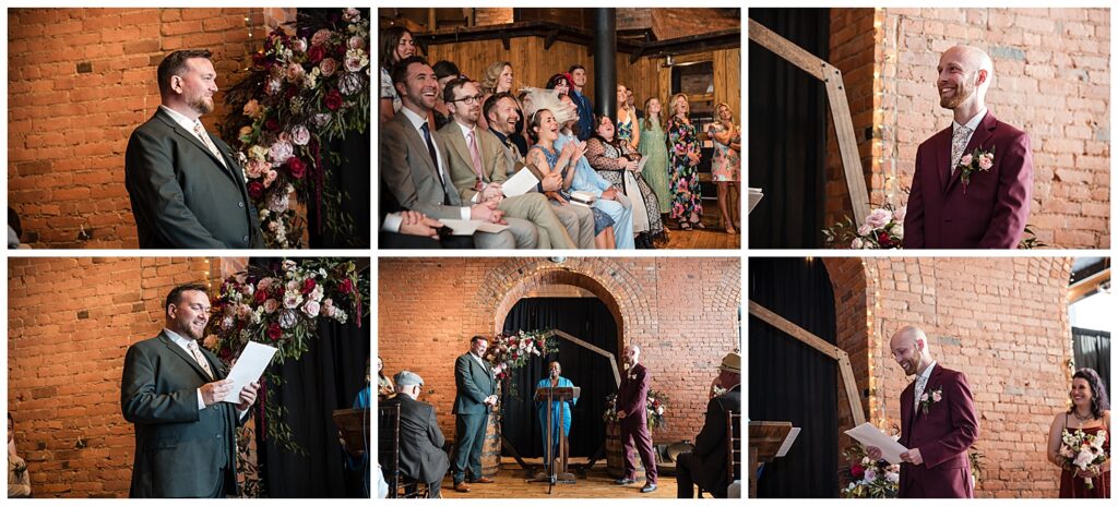 images of Brian and Jeff during their wedding ceremony at pearl at the webb