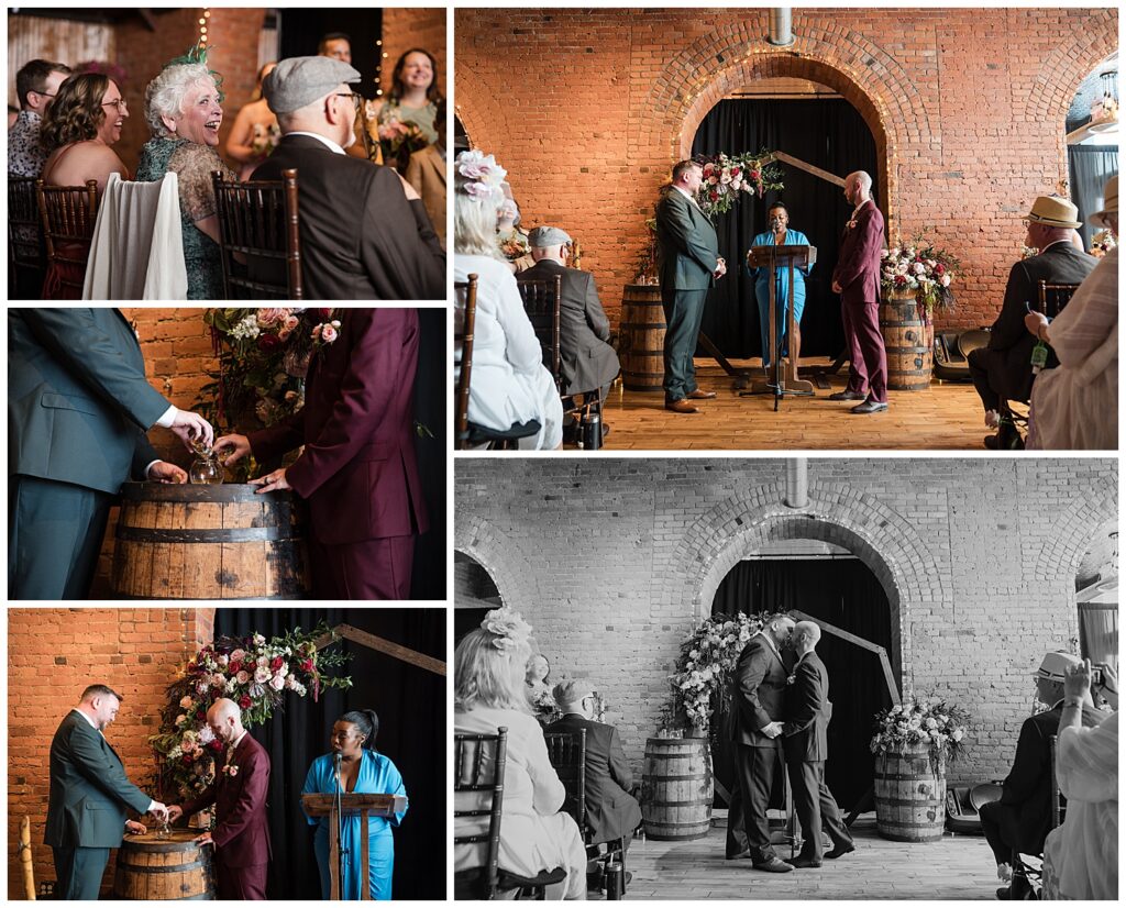 images of Brian and Jeff during their wedding ceremony at pearl at the webb