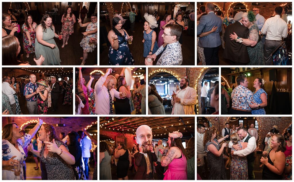 Weddings guests enjoying the dance floor at pearl street catering wedding