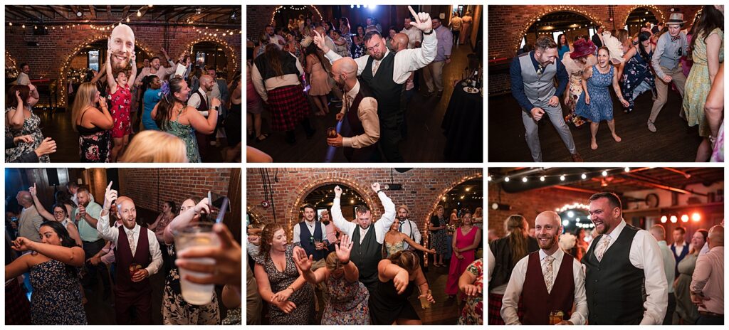 Weddings guests enjoying the dance floor at pearl street catering wedding