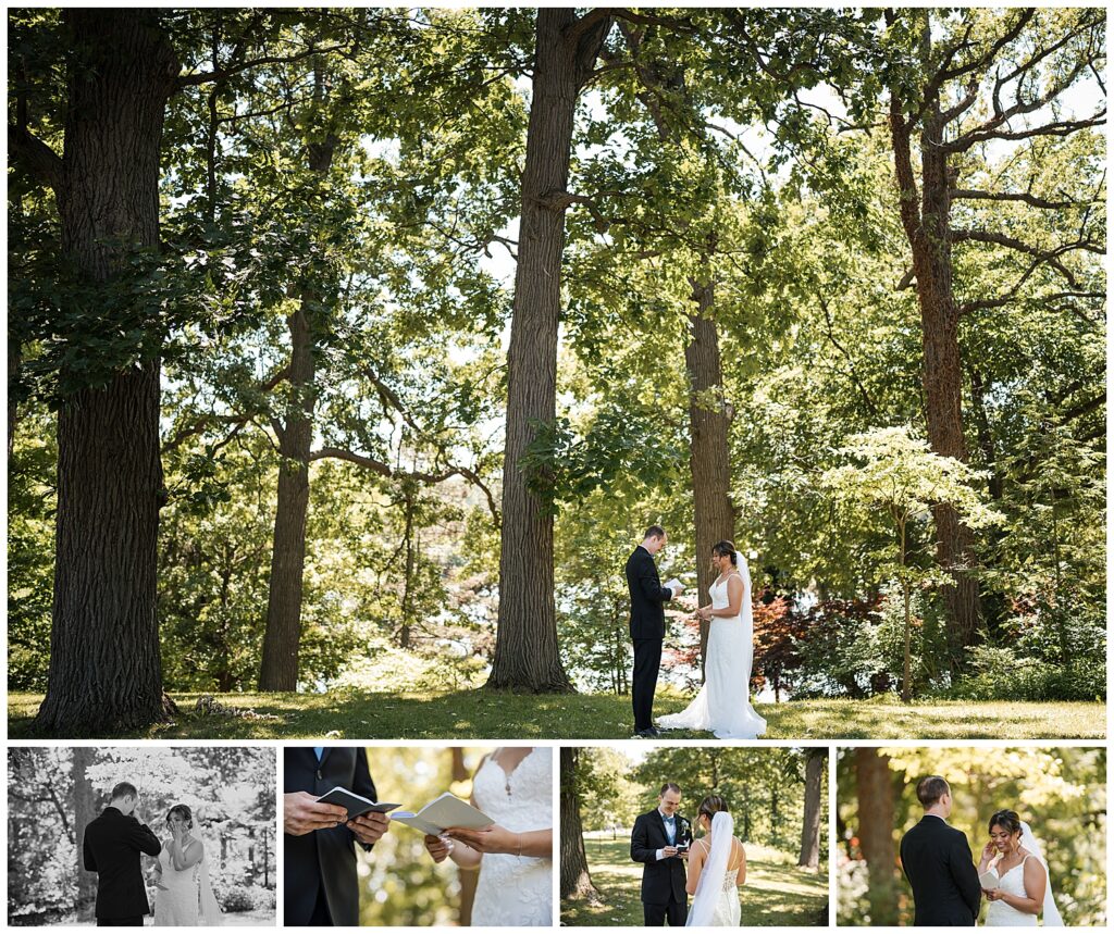 Bride and groom exchange private vows on their wedding day