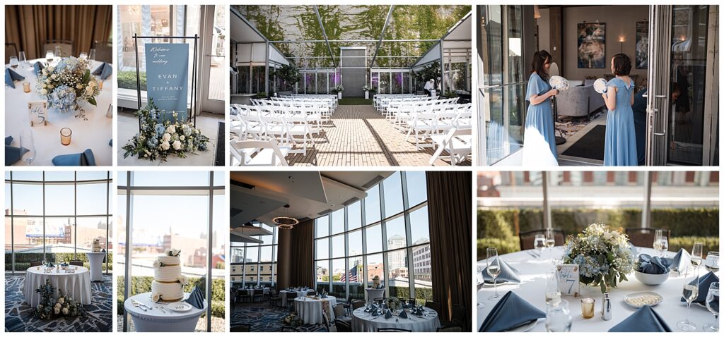 decor details of the wedding ceremony and reception rooms at the westin buffalo
